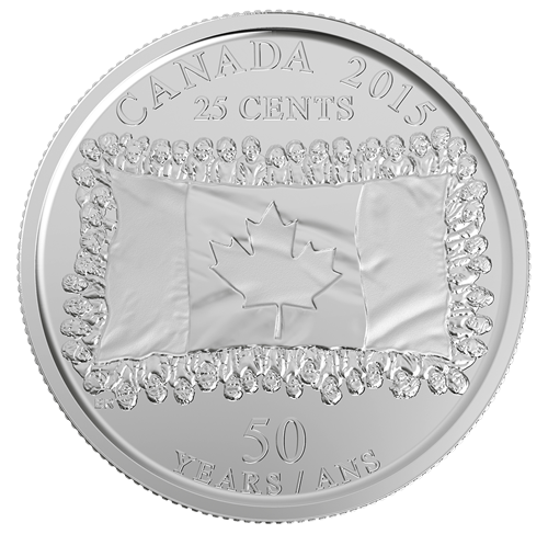 Canada 2015 50 years of the Flag Quarter UNC