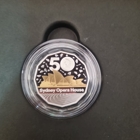 Opera House 50c gold gild proof 2023