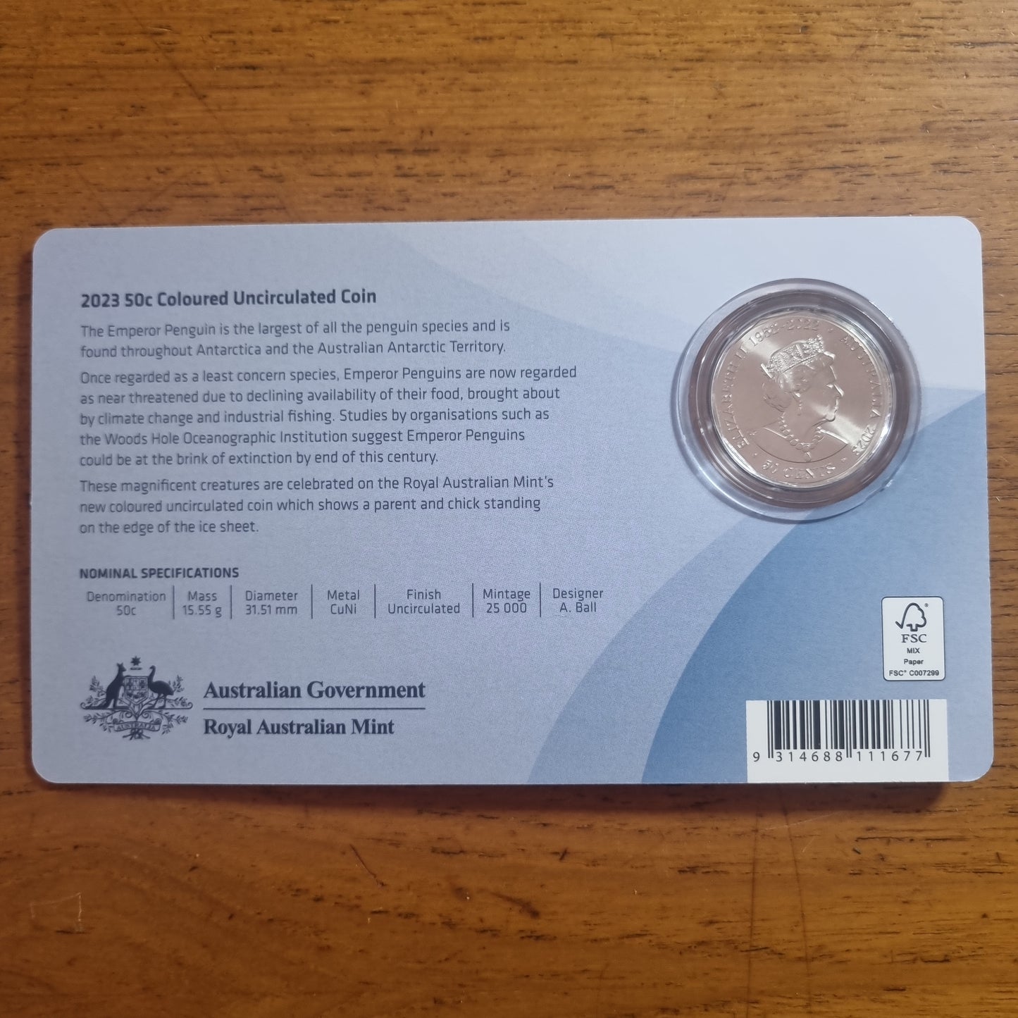 Penguin Coloured AAT 50c 2023