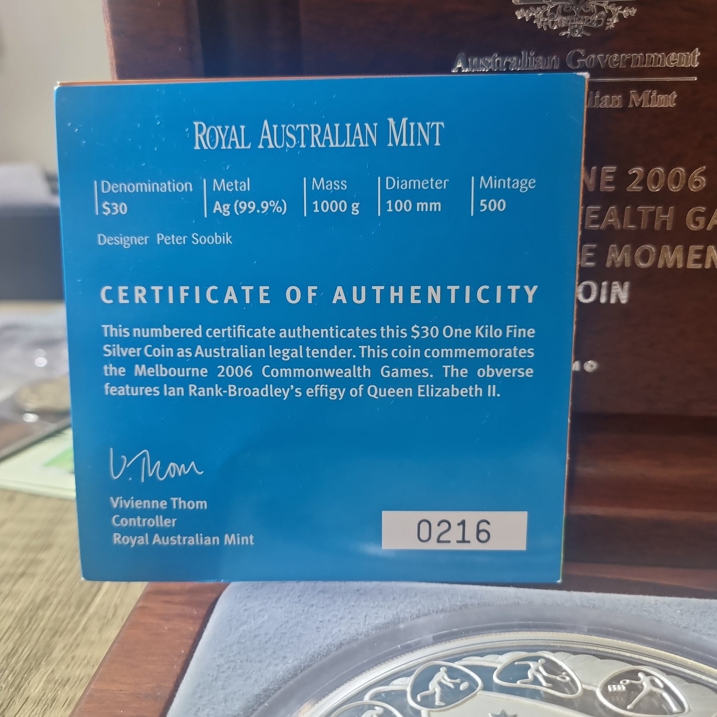 Melbourne 2006 Commonwealth Games 1kg Silver $30