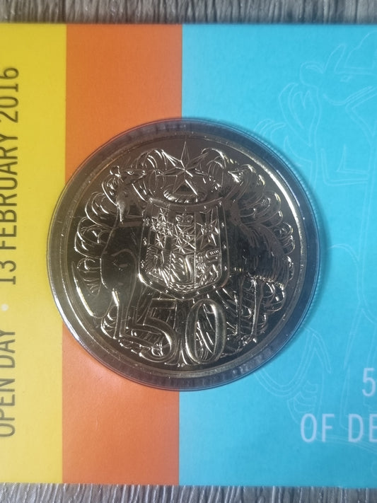 Changeover (Open Day Special 13/Feb) round 50c special edition 2016 gold plated