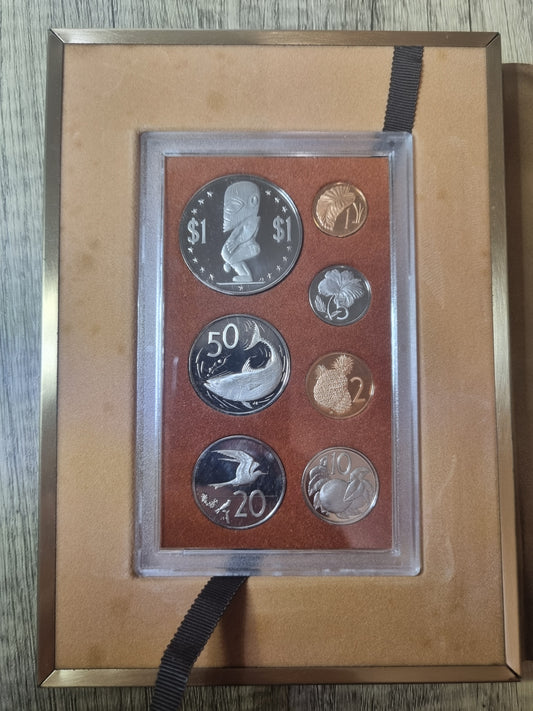 Cook Islands 1974 Proof and Silver Set (Leather Book)