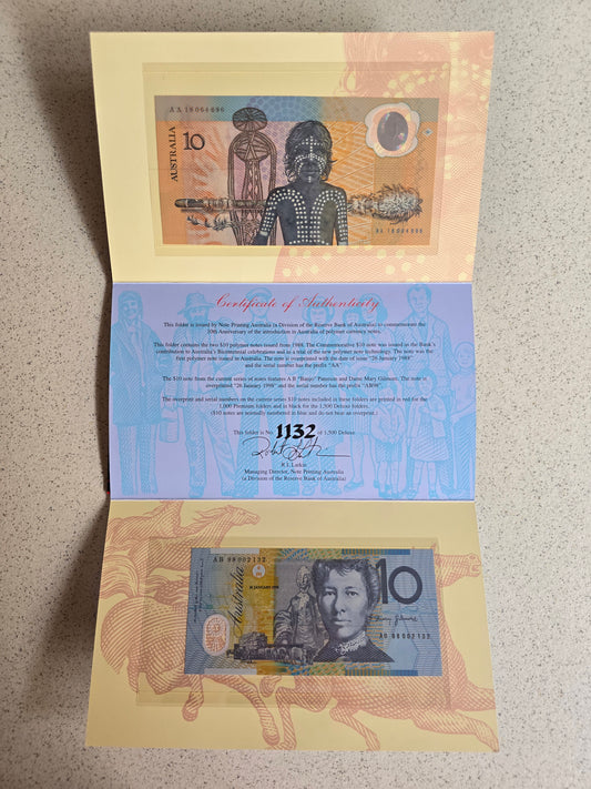 10th Anniversary of Polymer $10 NPA Deluxe Folder 1988-1998