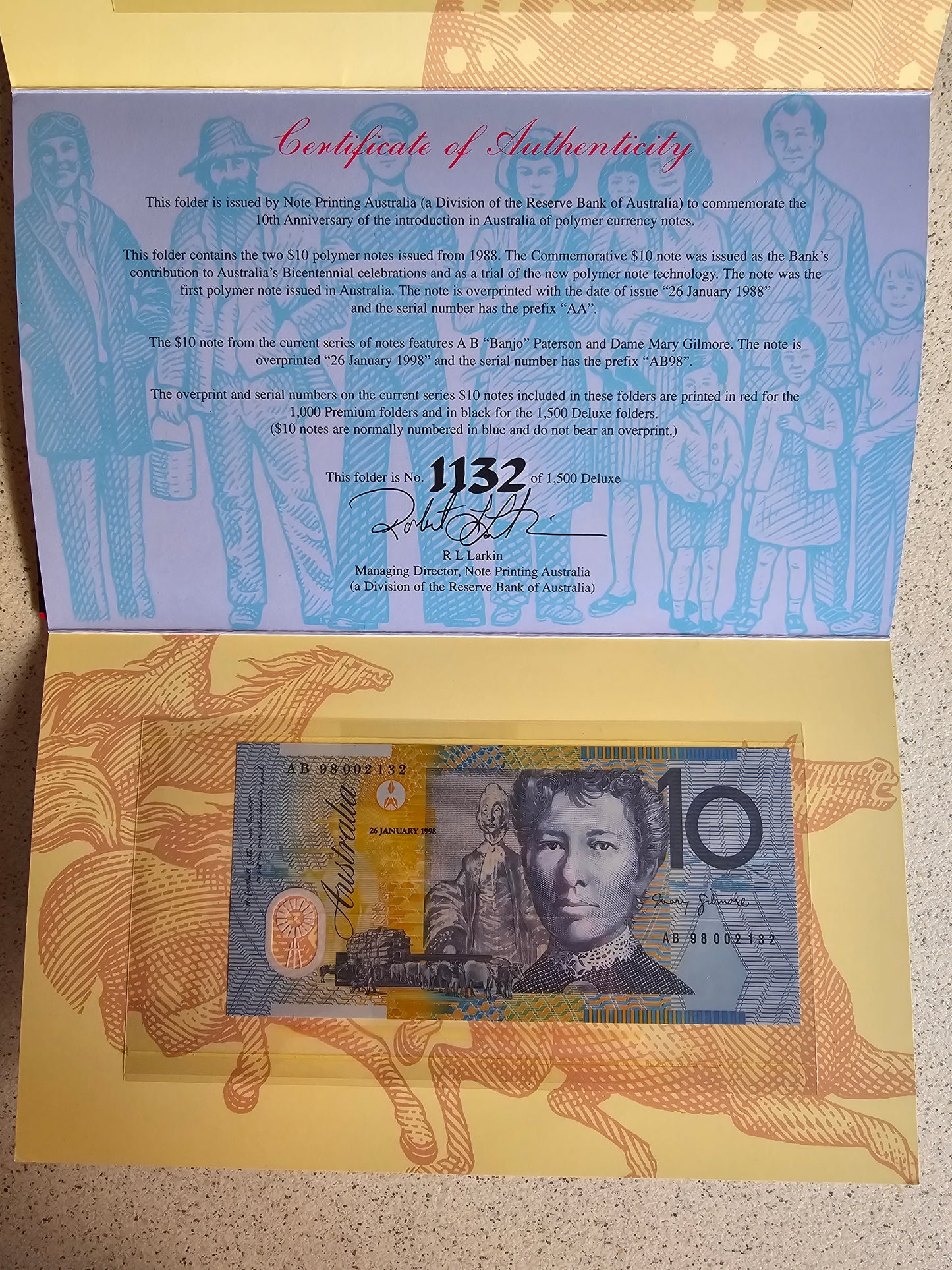 10th Anniversary of Polymer $10 NPA Deluxe Folder 1988-1998