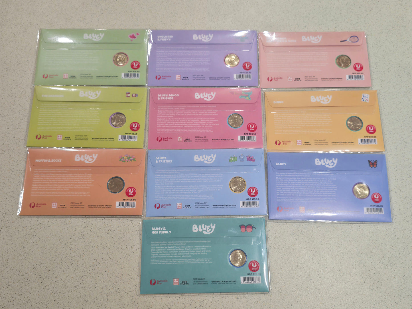Bluey PNC Privy Mark $1 (Set of 10 PNCs) 2024