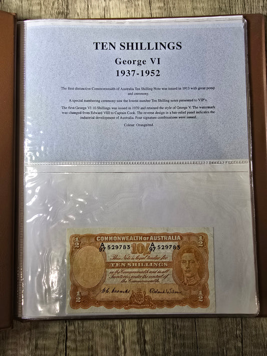 Australian Pre-Decimal Banknote Type-Set (1949-1952) VST Folder Display