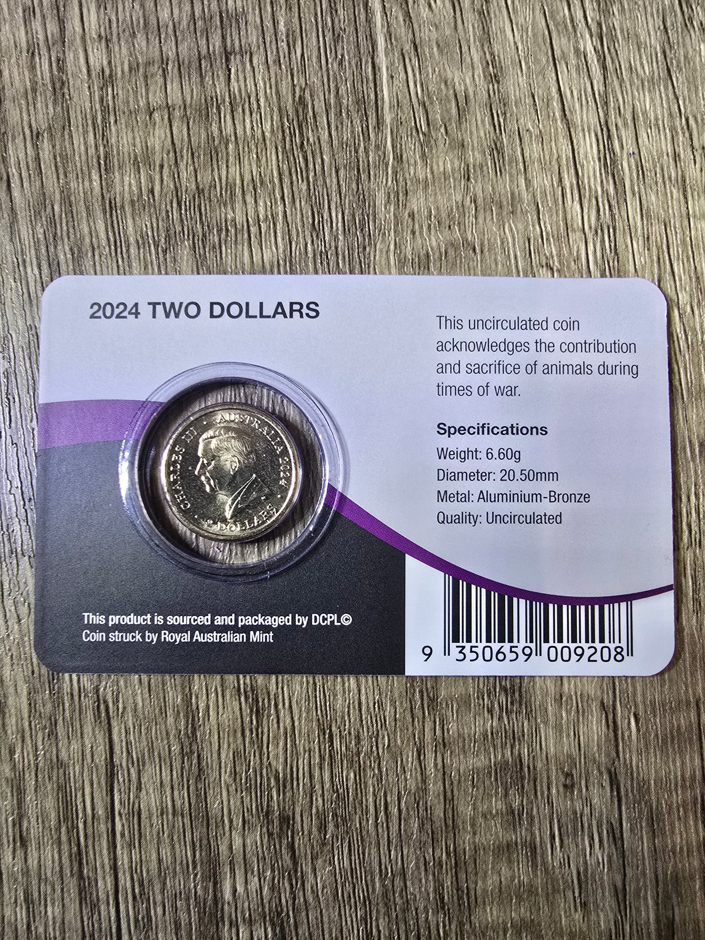 Animals At War $2 Downies Card