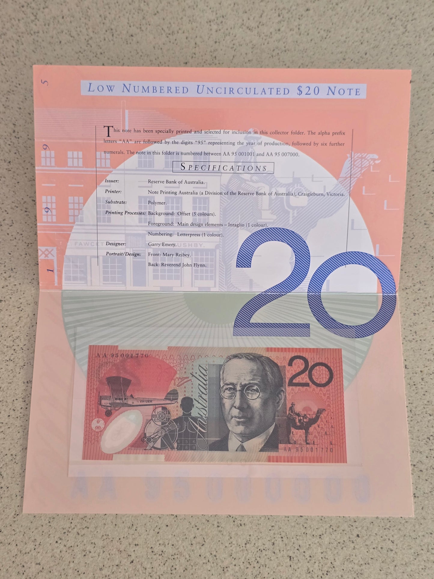 $20 Deluxe 1995 Banknote (low serial)