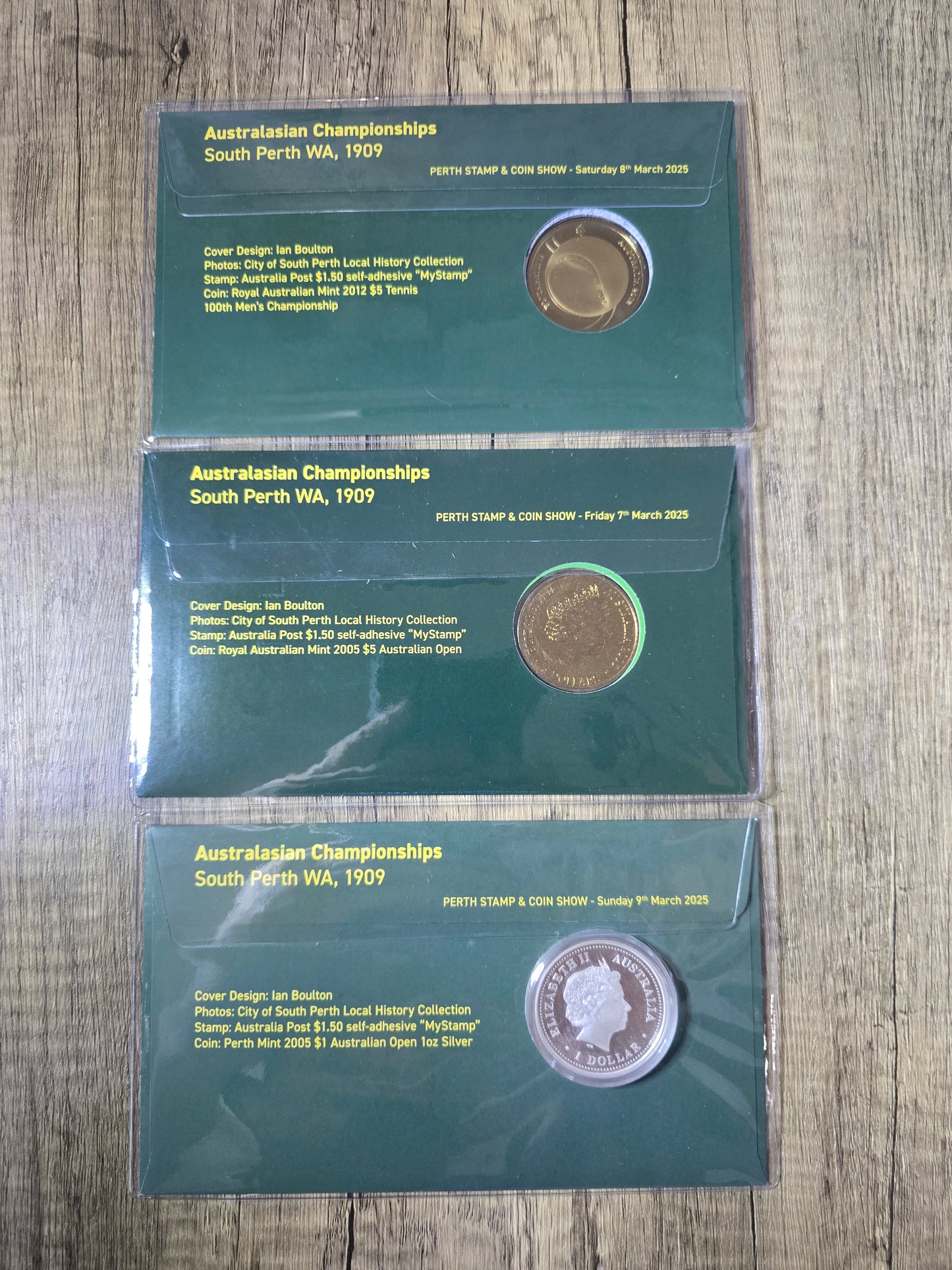 Tennis, Perth Stamp and Coin Show 2025 (3 PNC Set)