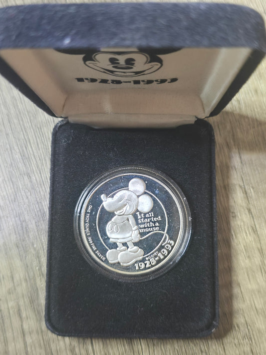 Mickey Mouse 65th Anniversary 1993 1oz