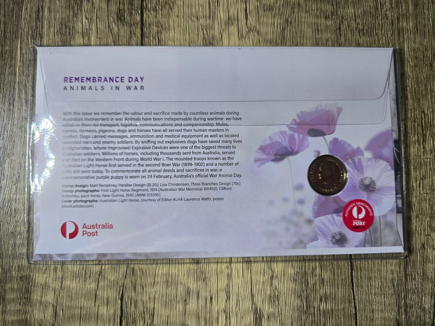 Animals In War Remembrance Impressions $2 PNC