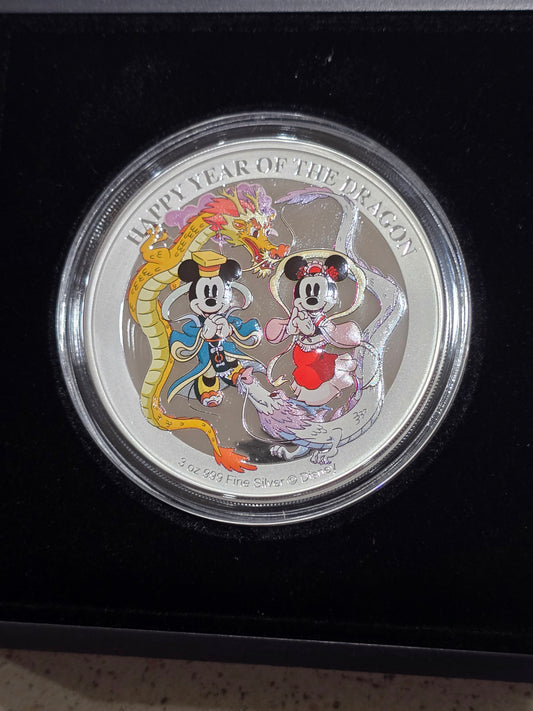 Disney Happy Year of the Dragon 2024 Coloured 3oz - NZMint