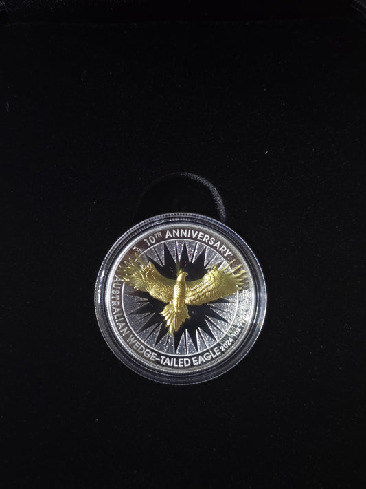 Wedge Tailed Eagle Gilded High Relief 1oz 2024