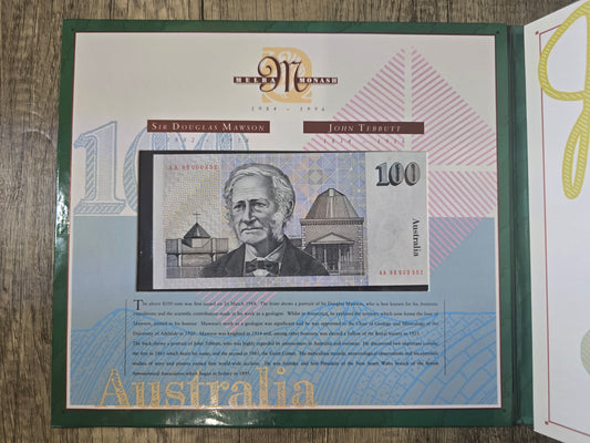 1996 Melba/Monash $100 NPA Folder