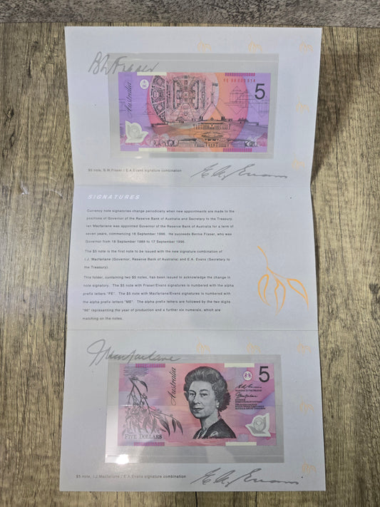 Signatures $5 Premium Folio 1996 (red serial)