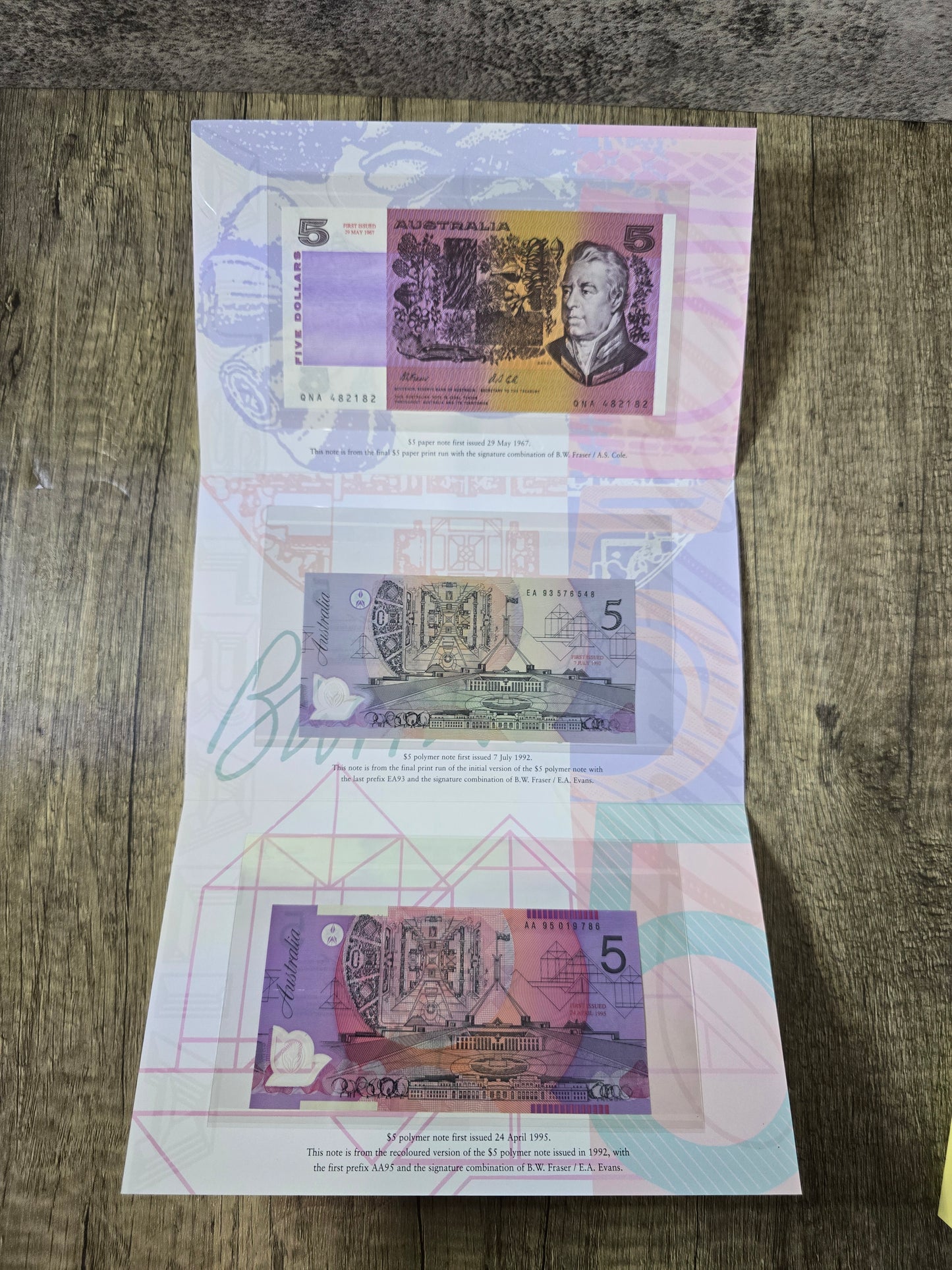 30th Anniversary of $5 note 1997 folio (red serial)