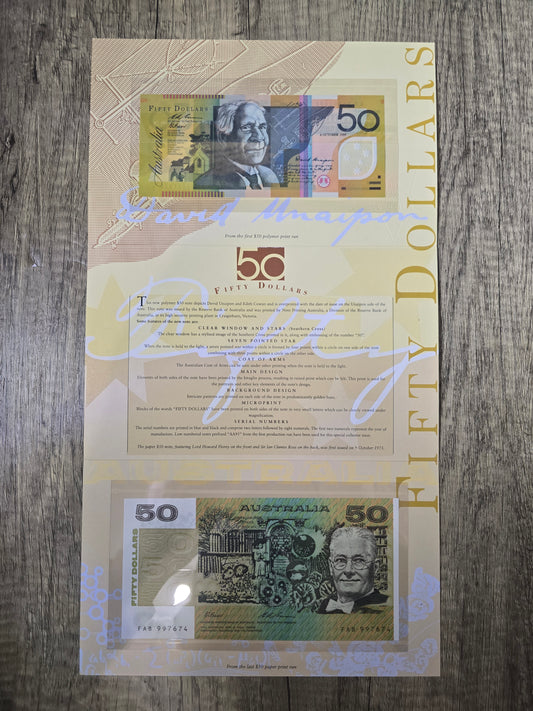 1995 $50 NPA Embossed Folio