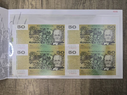$50 Block of Four 1994 NPA Folio (Red Serial)