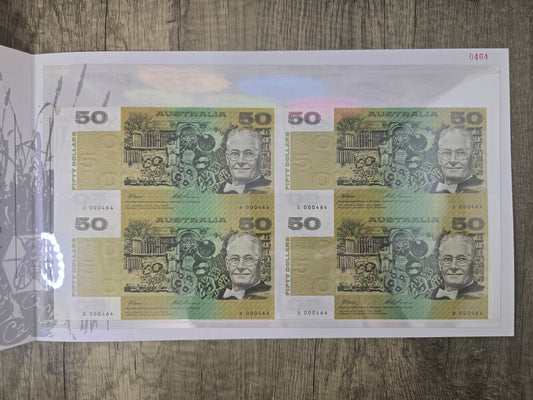 $50 Block of Four 1994 NPA Folio (Black Serial)