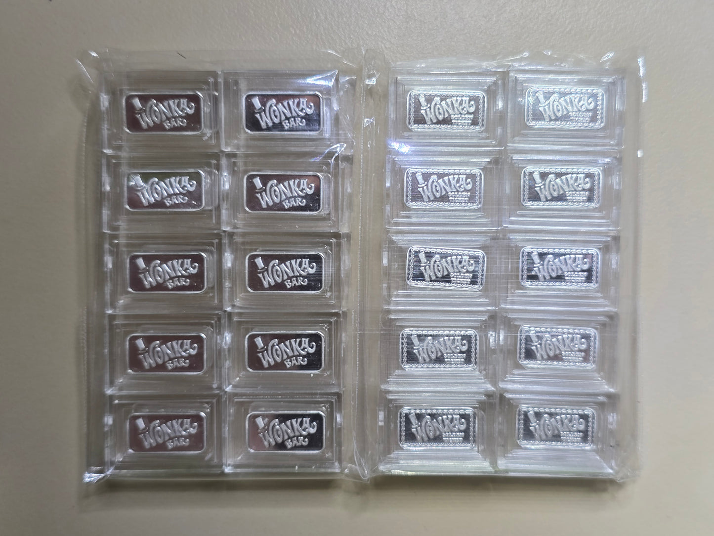 Willy Wonka + Golden Ticket 1g silver (pair)