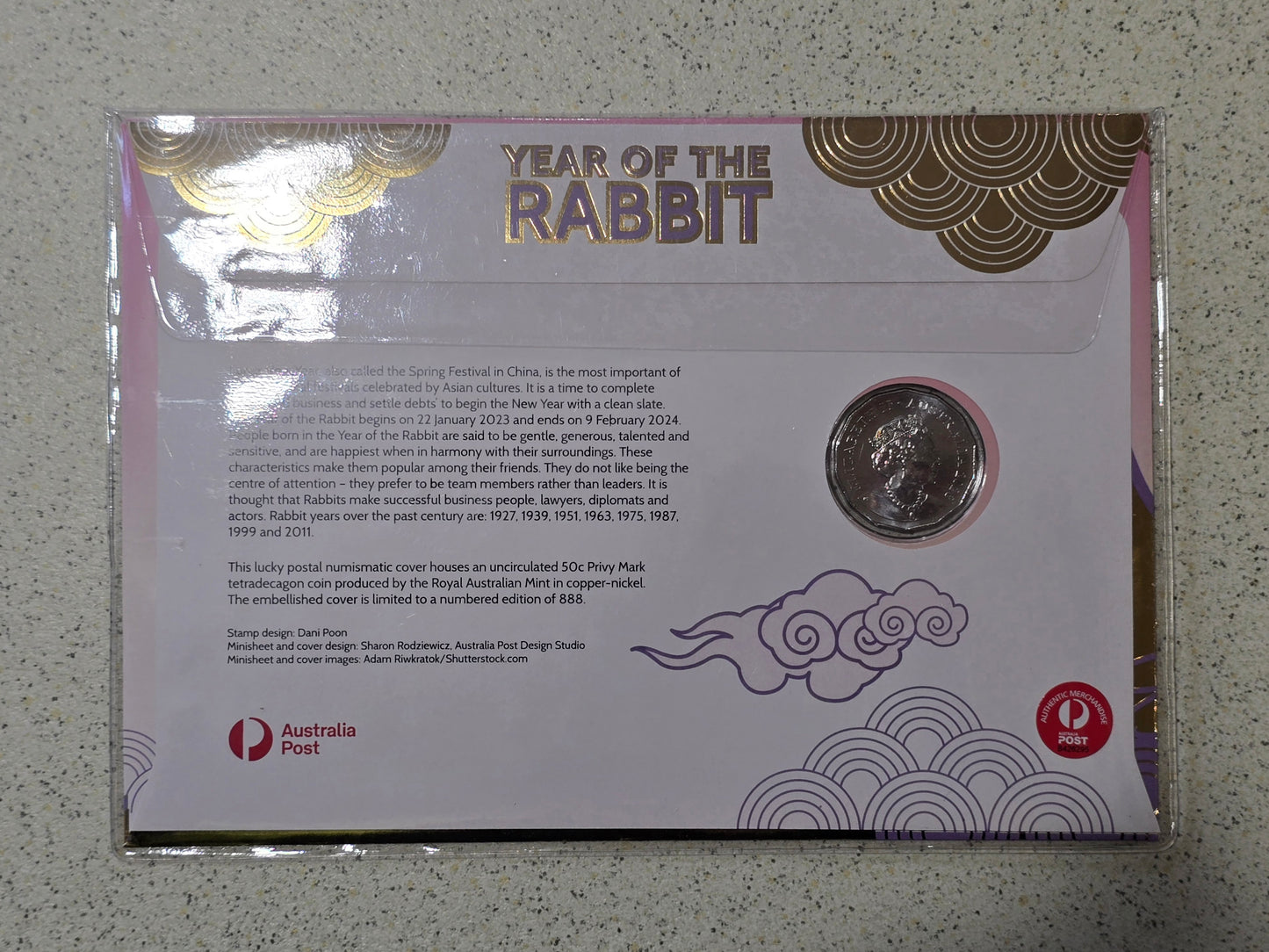 Lunar Rabbit Envelope Privy 50c Impressions PNC