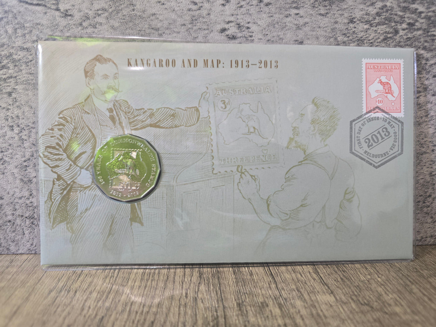 Kangaroo and Map 50c PNC 2013