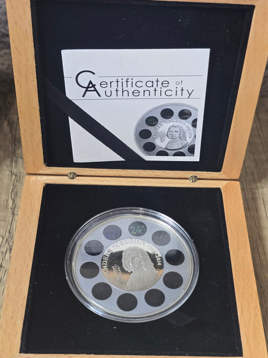 Anders Celcius Thermometer Silver Proof 🌡Cook Islands