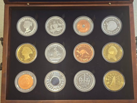 Australian Historical Coinage 12oz barrel silver set (2007-2008) Series II
