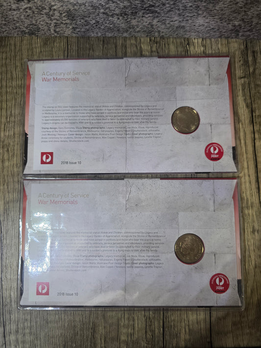 War Memorials Melbourne Coin Show $1 Armistice 2018 PNC Set