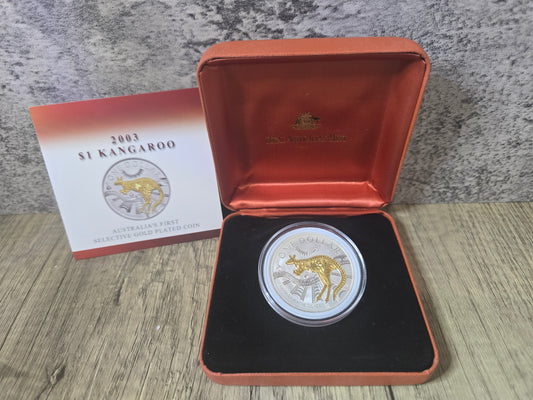 2003 Gold Plated Kangaroo 1oz