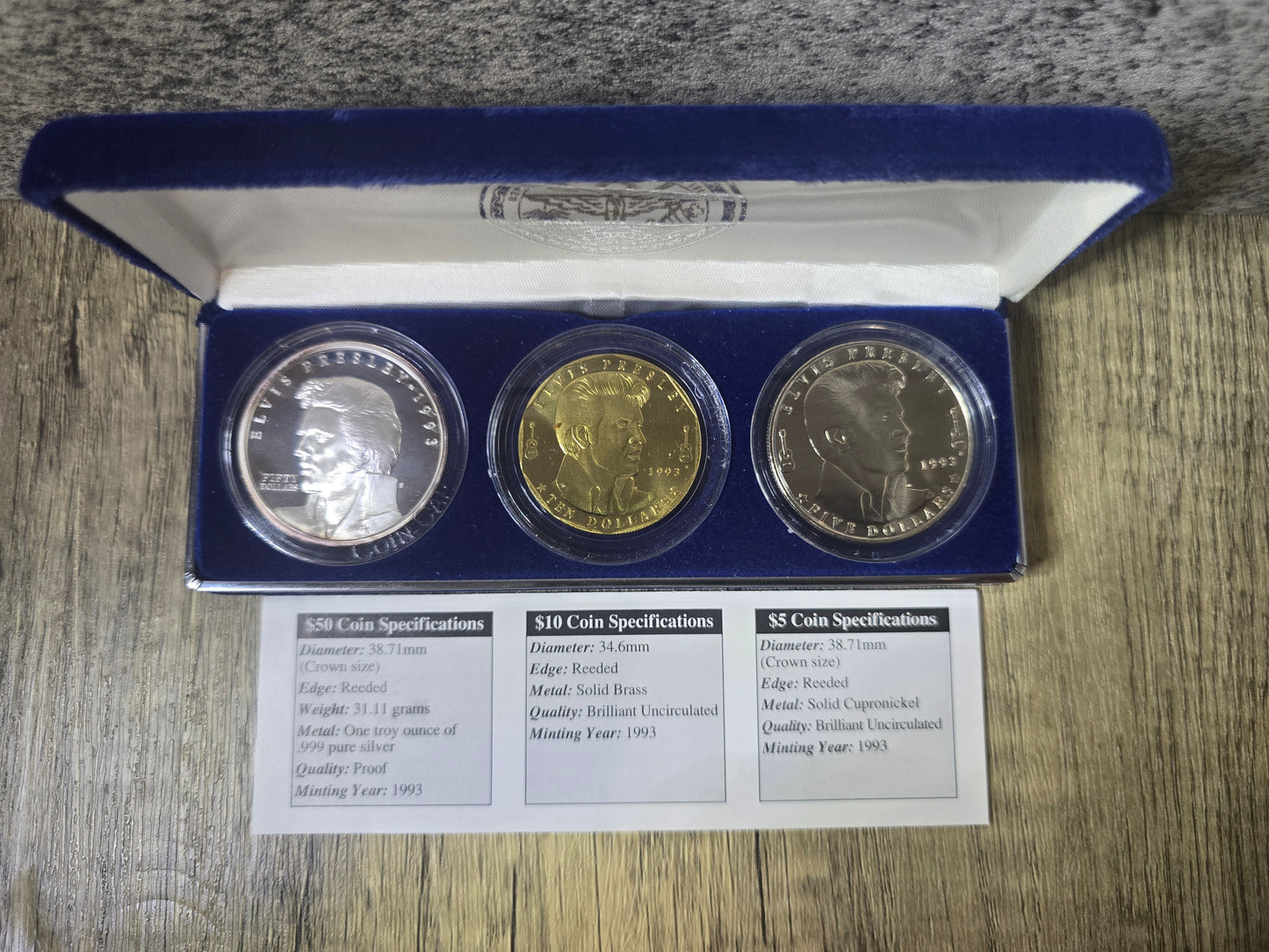 Elvis Presley Marshal Islands Coin Set (Silver, Brass, Cupronickle)