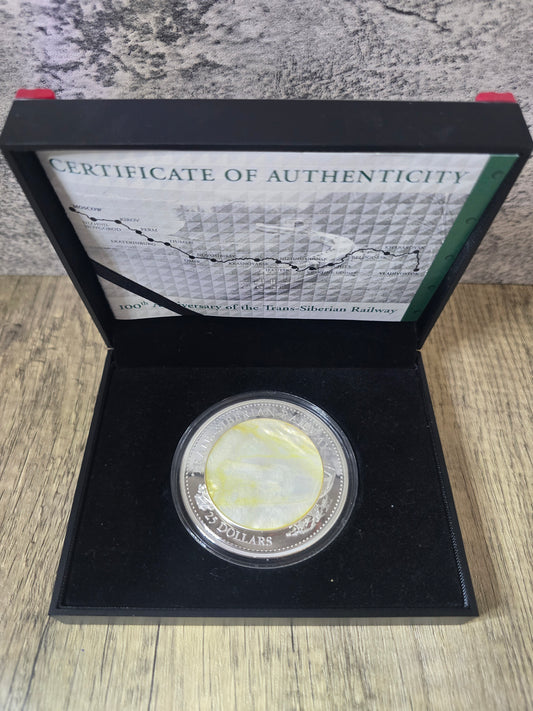 Trans Siberian Railway 100th Anniversary Mother of Pearl 5oz Cook Islands