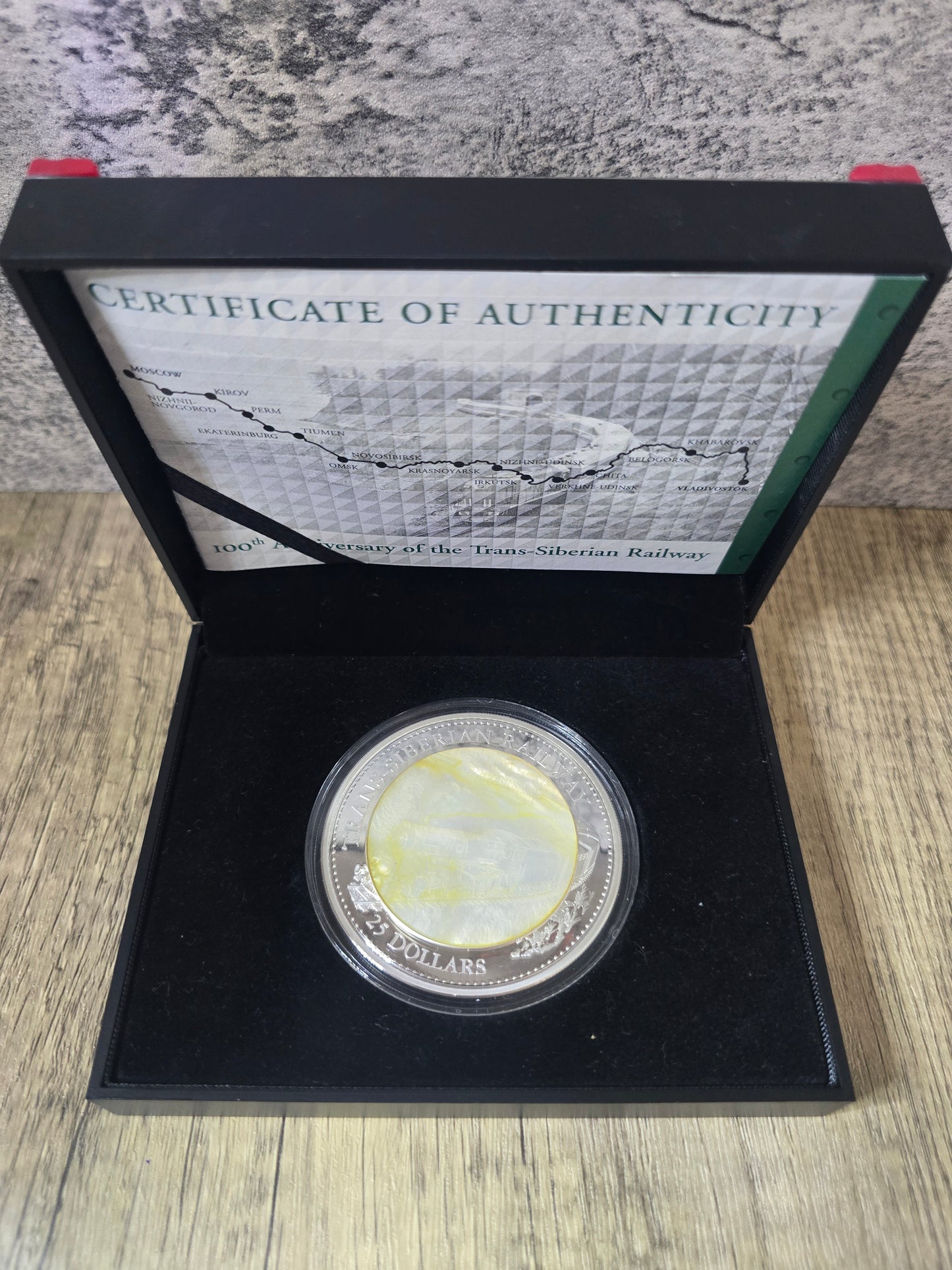 Trans Siberian Railway 100th Anniversary Mother of Pearl 5oz Cook Islands