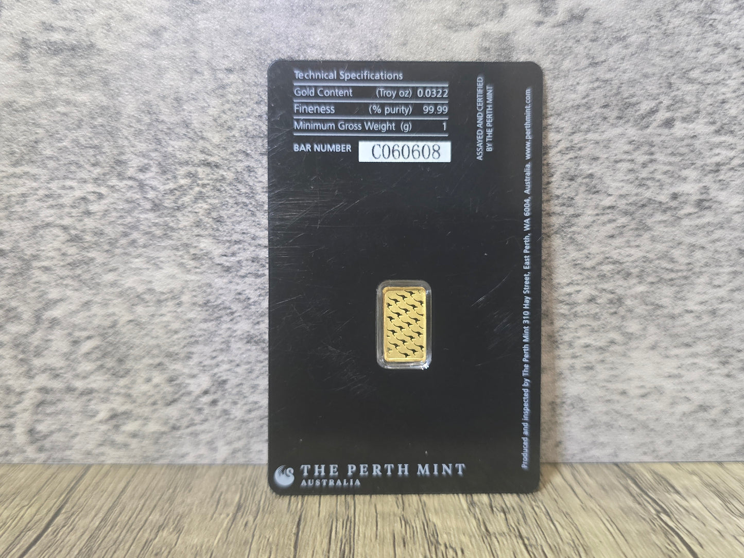 1g Perth Mint Kangaroo Bar