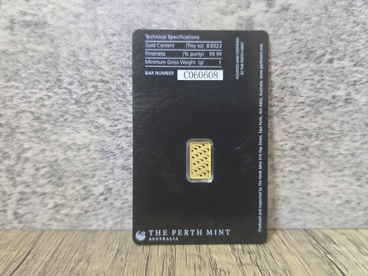 1g Perth Mint Kangaroo Bar