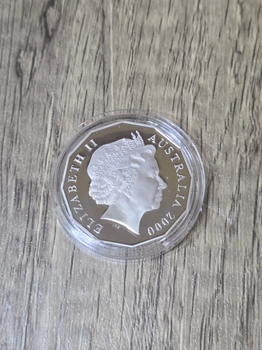 2001 Millennium Flag Proof 50c