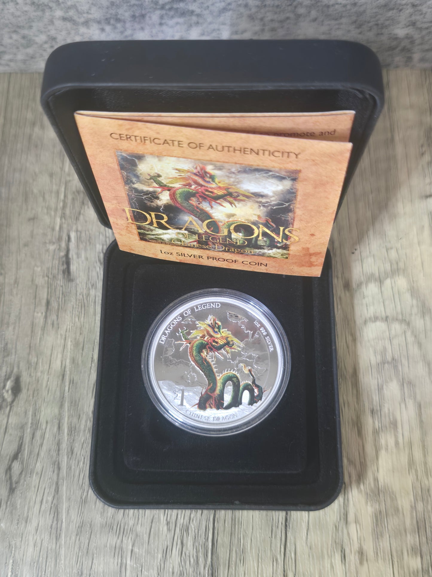 Dragons of Legend, Chinese Dragon Coloured Proof 1oz 2012