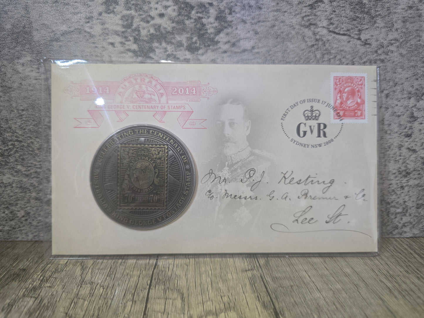 King George V, Centenary of Stamps 2014 PMC