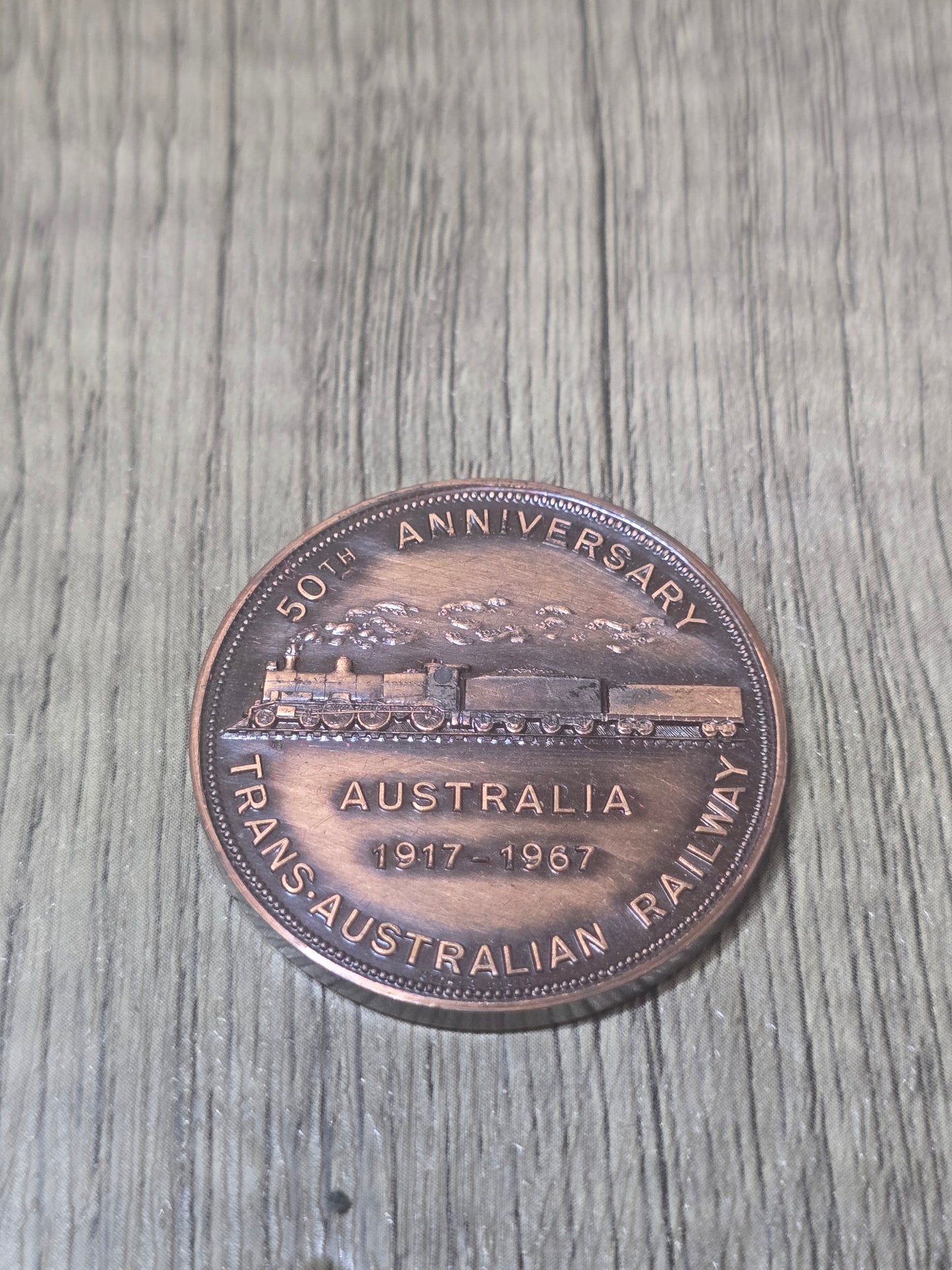 Trans-Australian Railway 50th Anniversary (1917-1967) Medallion