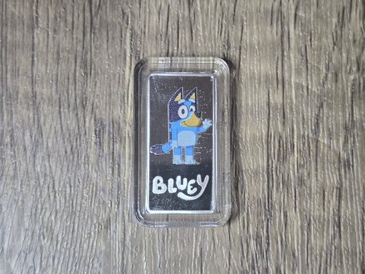 Bluey Coloured 5g Silver Proof Bar