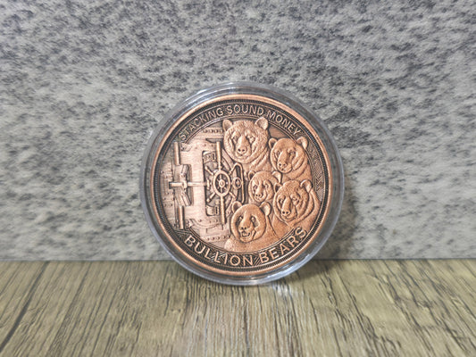 Kodiak Bear Coloured Copper 1oz