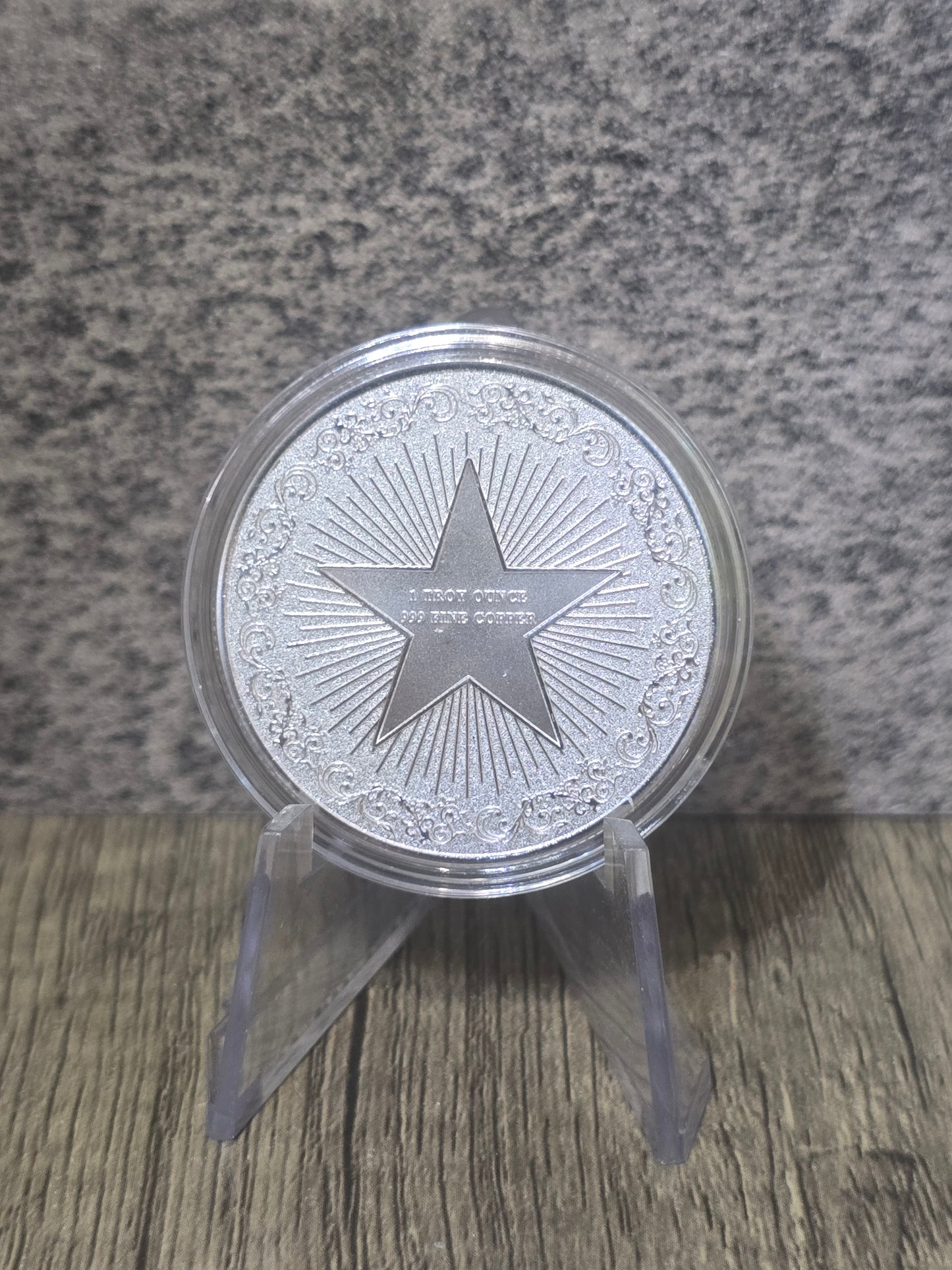 Dark Wild Peacock Coloured High Relief silver plated copper 1oz