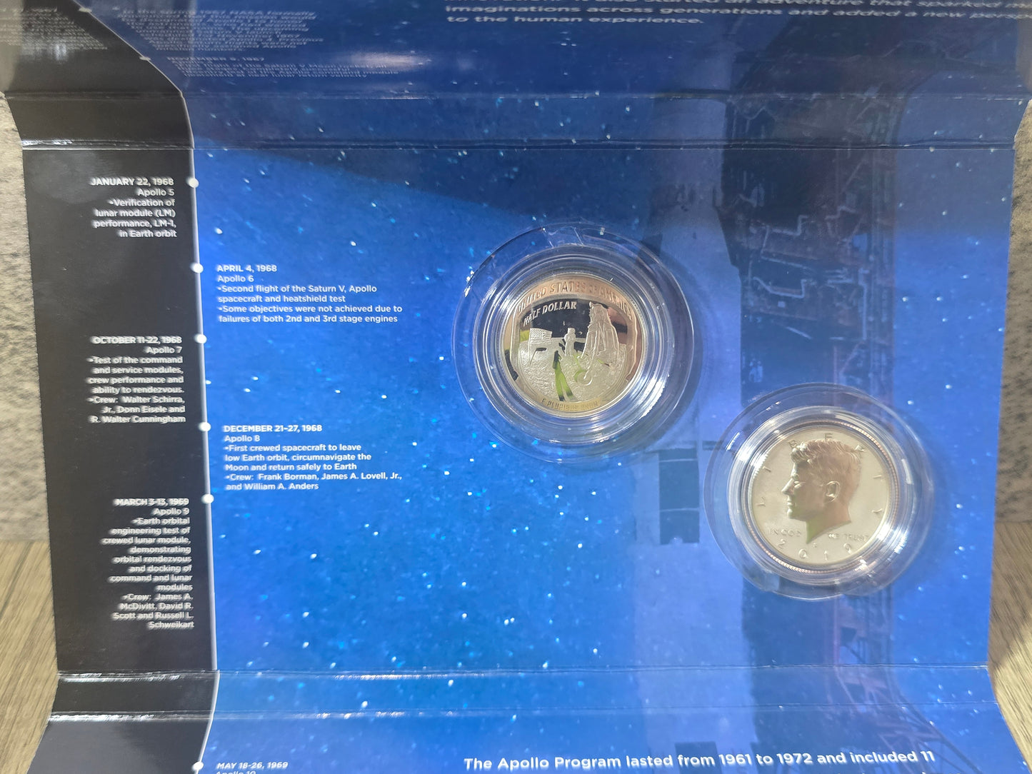 Apollo 11, 50th Anniversary Half Dollar 2-coin set 2019, USA Mint