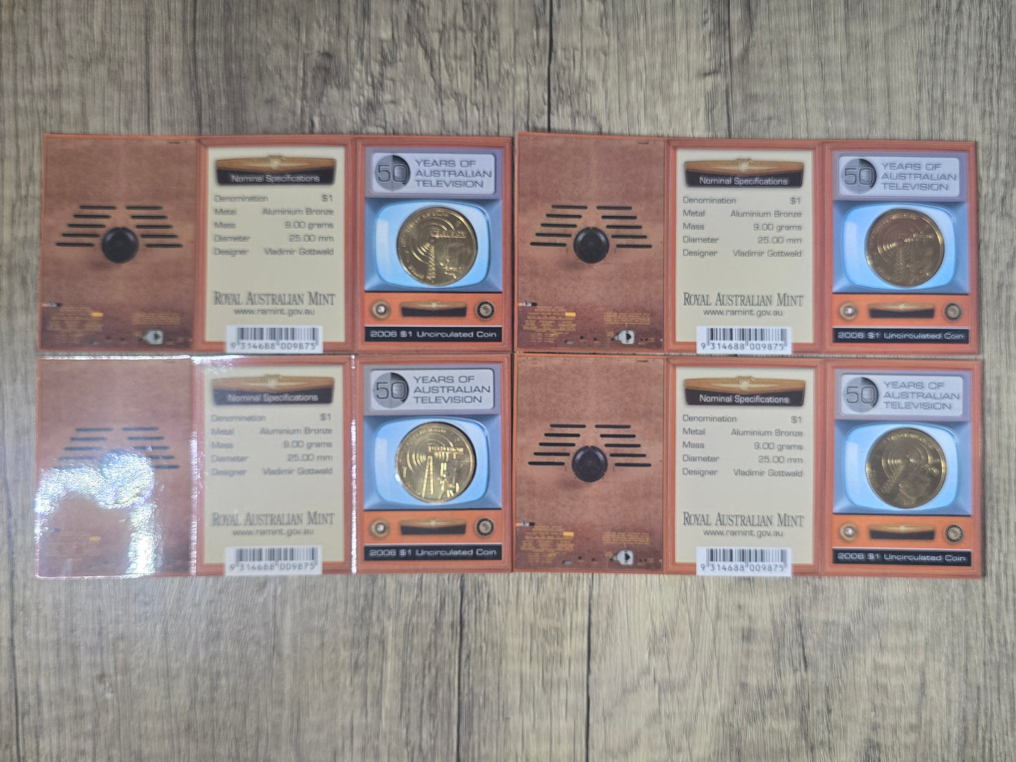 Television 50 Years $1 'S' mintmark card 2006