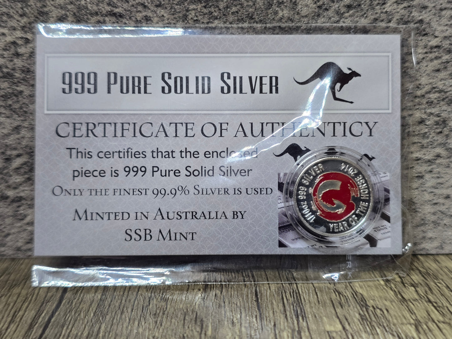Lunar Year of The Horse 1/10th Coloured Silver Proof 2014 SSB