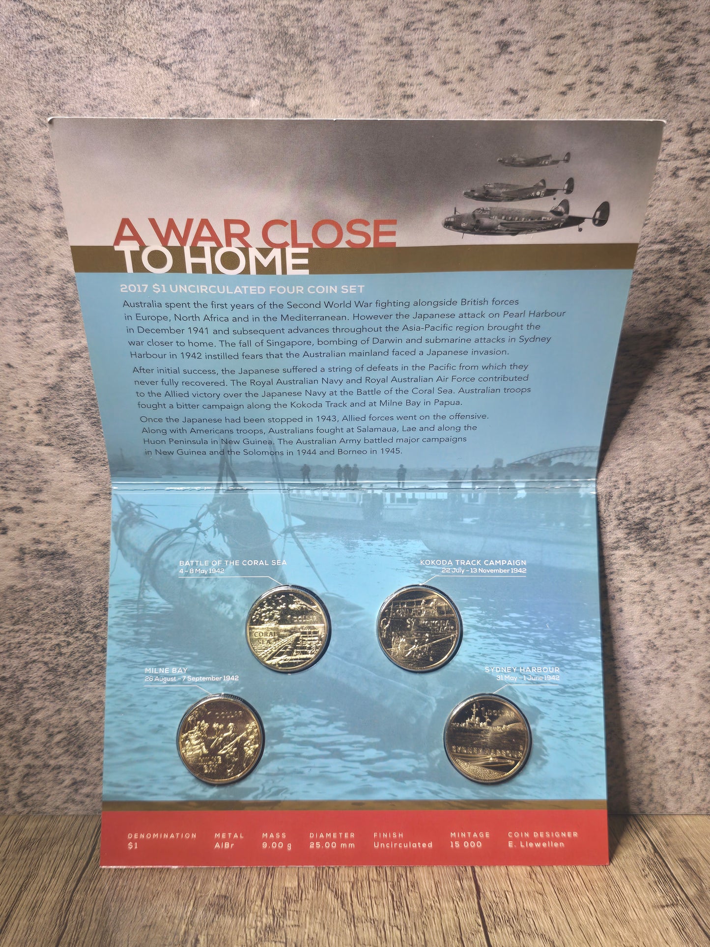 2017 A War Close to Home $1 4-coin UNC set