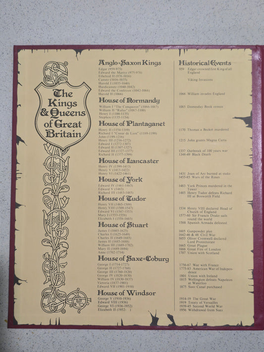 The King and Queens of Great Britian, 23k gold plated stamp set (49pc)