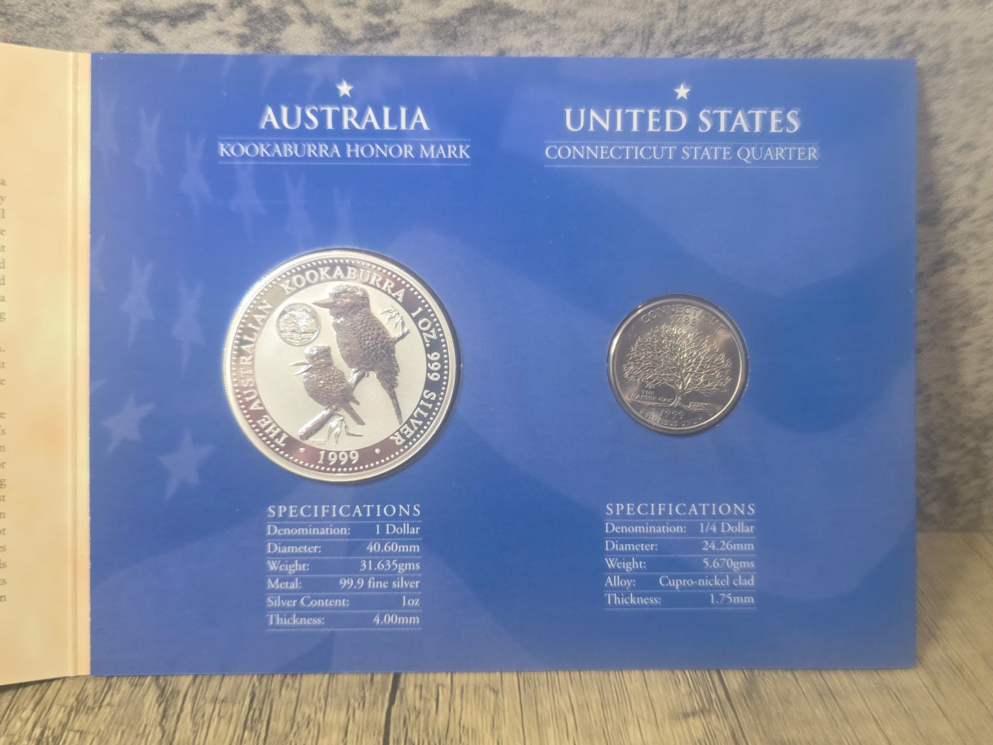 Kookaburra 1oz Honor Mark Collection, Connecticut USA
