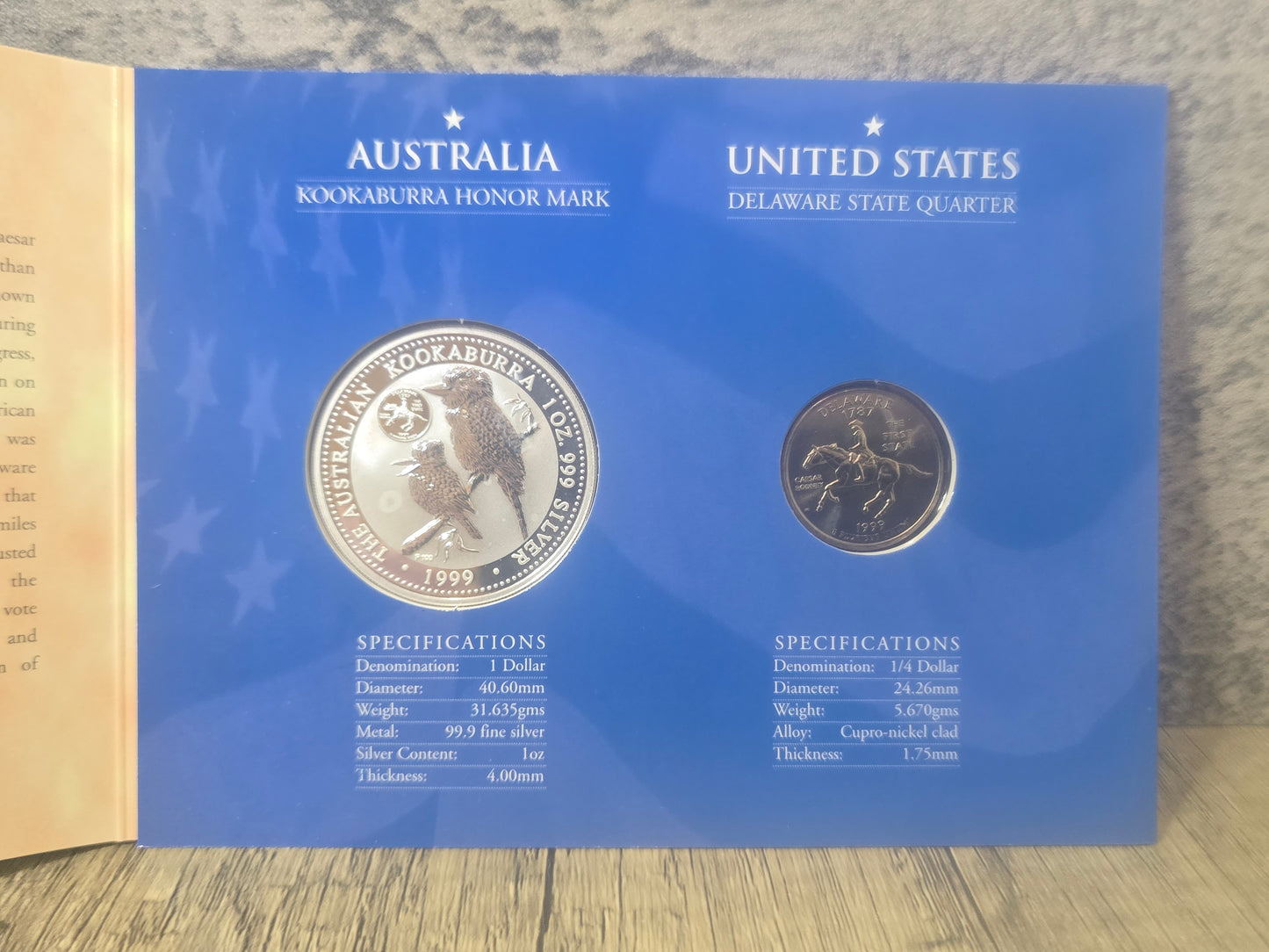 Kookaburra 1oz Honor Mark Collection, Delaware USA