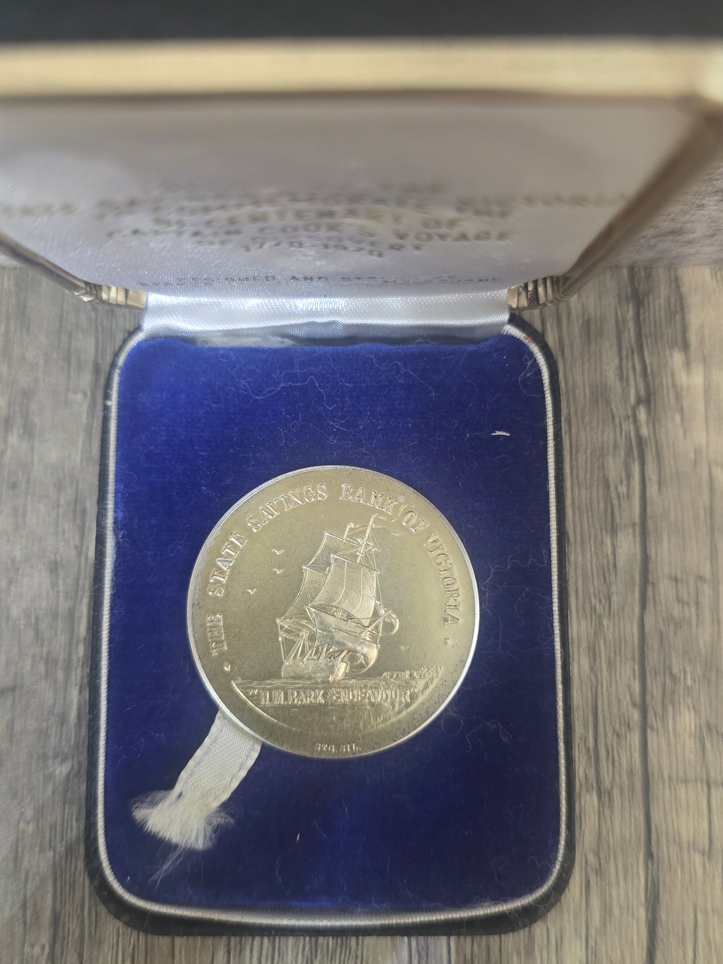 The Savings Bank of Victoria, Captain Cook BiCentenary Medal, Silver, 1970